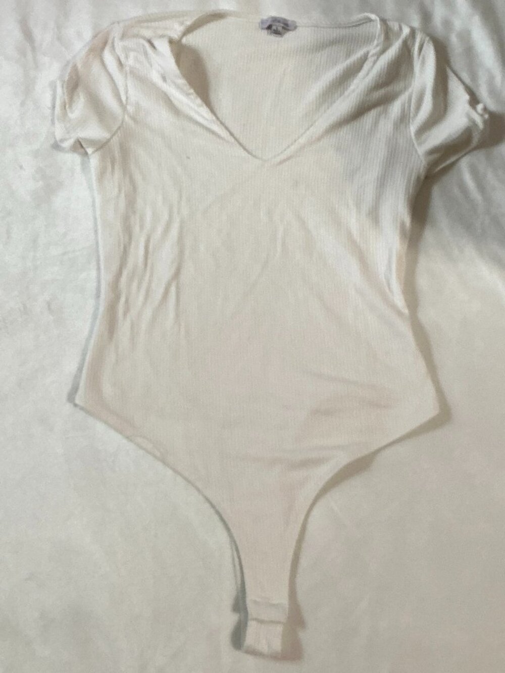 Blashe White V-Neck Bodysuit Size L